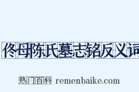 佟母陈氏墓志铭反义词是什么意思的图片